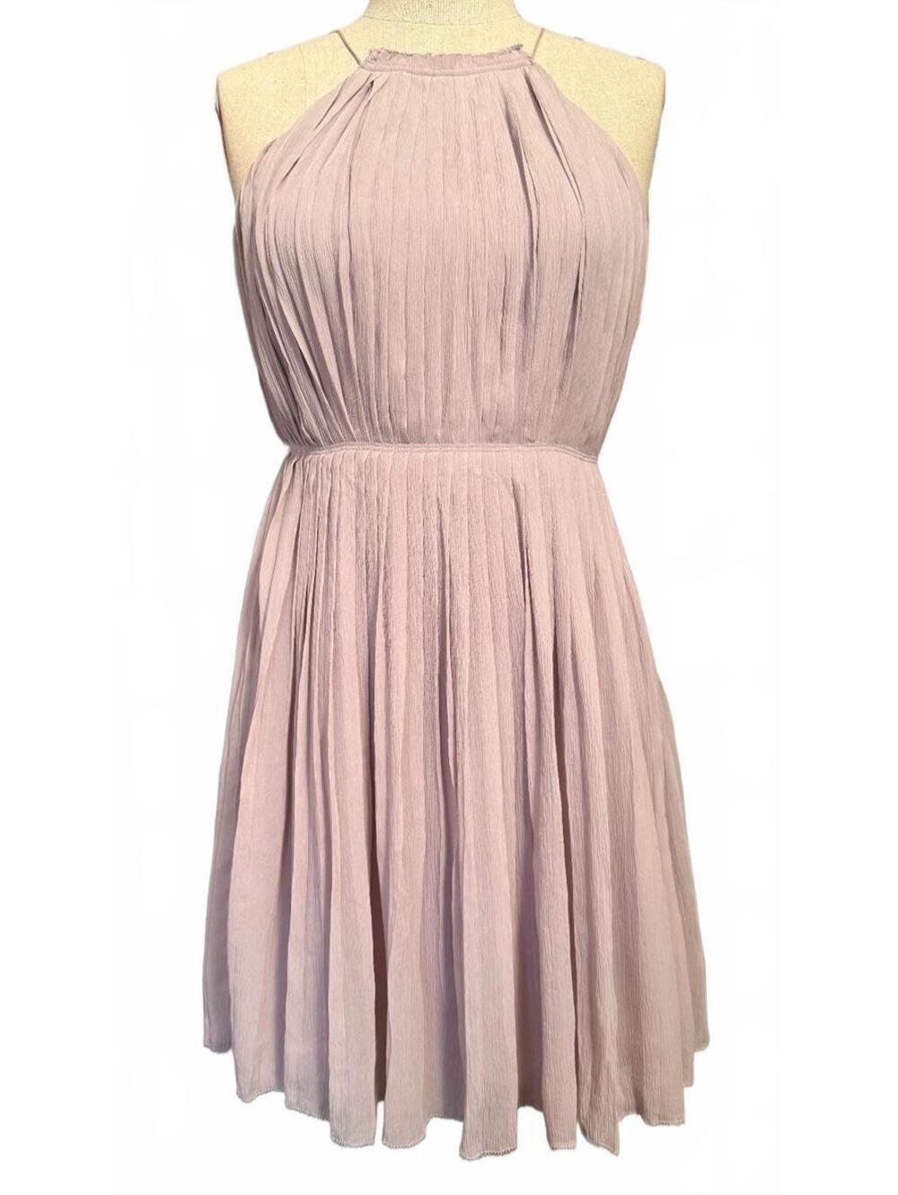 Club Monaco 100% Silk Blush Halter Mini Dress Size 4
